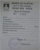 01 - Reçu de paiement de la taxe forfaitaire des petits commerçants et artisans